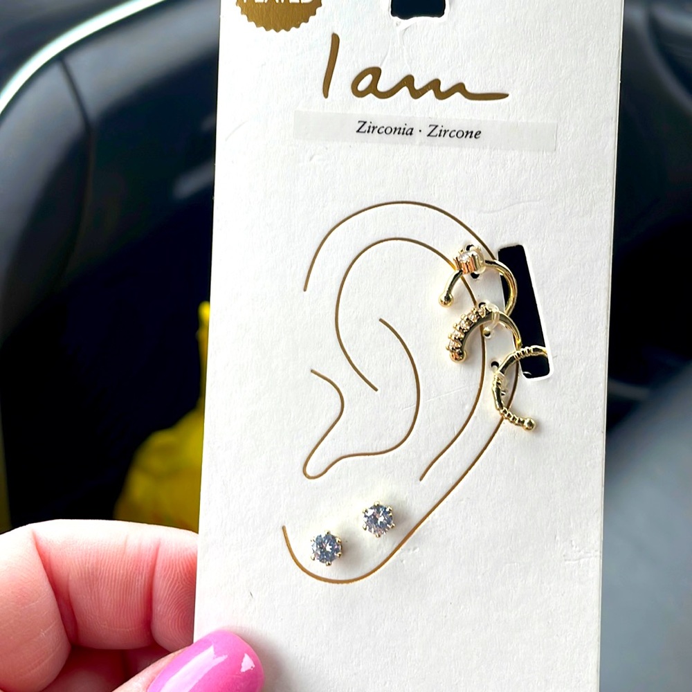 Iam Gold Plated Zirconia Earrings